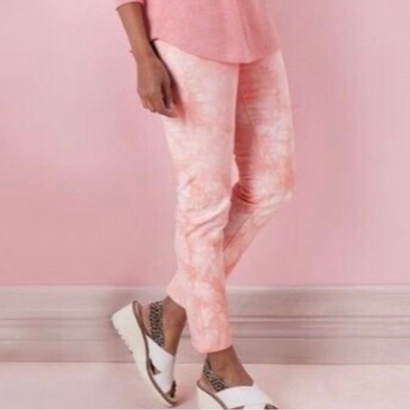 Soft Surroundings Denim - Soft Surroundings Pink Ultimate Denim Tie Dye High Rise Skinny Jeans 2P NWT!